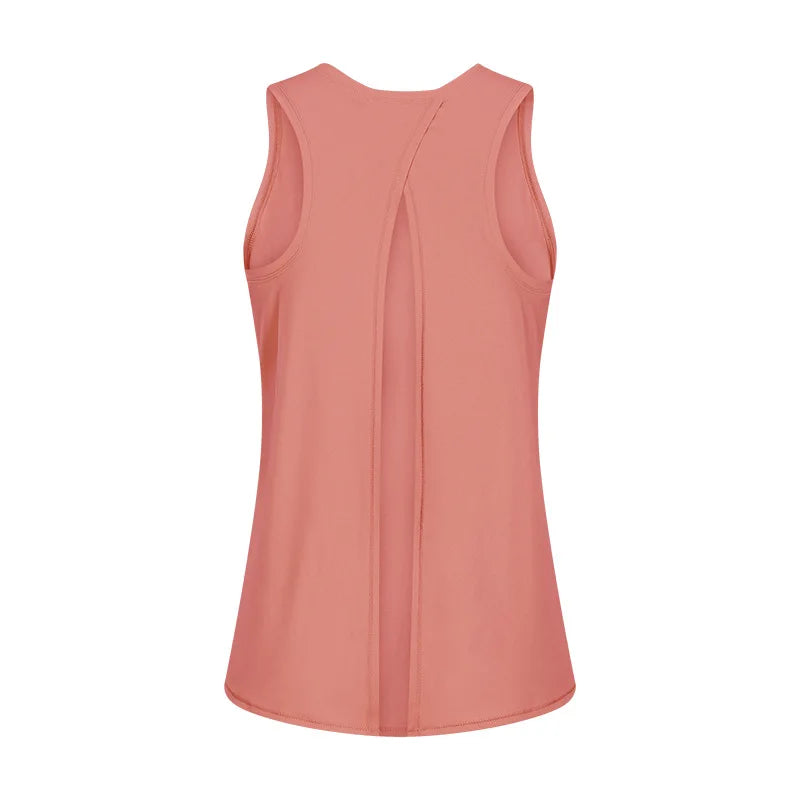 Back Open Tank Tops Loose Fit