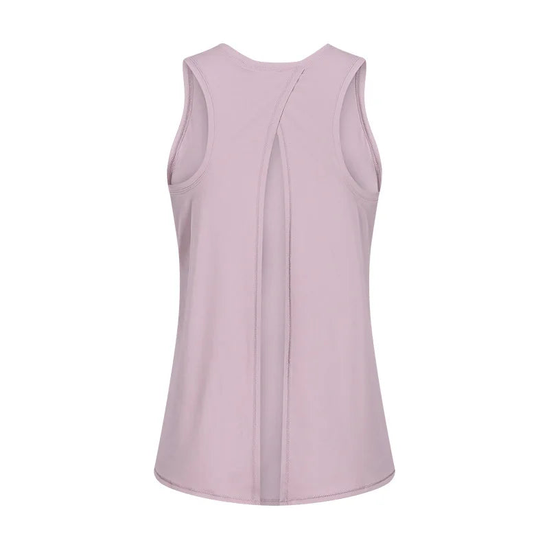 Back Open Tank Tops Loose Fit