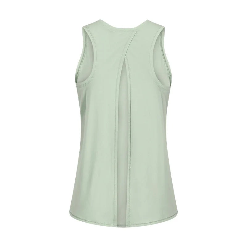 Back Open Tank Tops Loose Fit