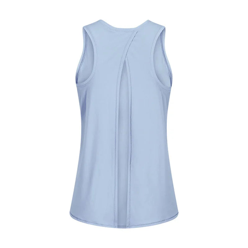 Back Open Tank Tops Loose Fit
