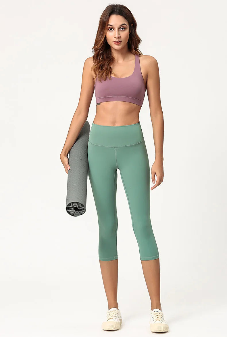 High Waisted 3/4 Length Yoga Pants