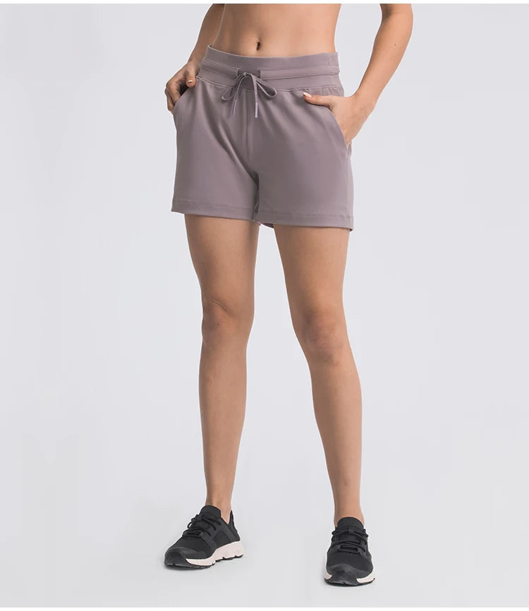 Quick-Dry Drawstring Running Shorts for Women