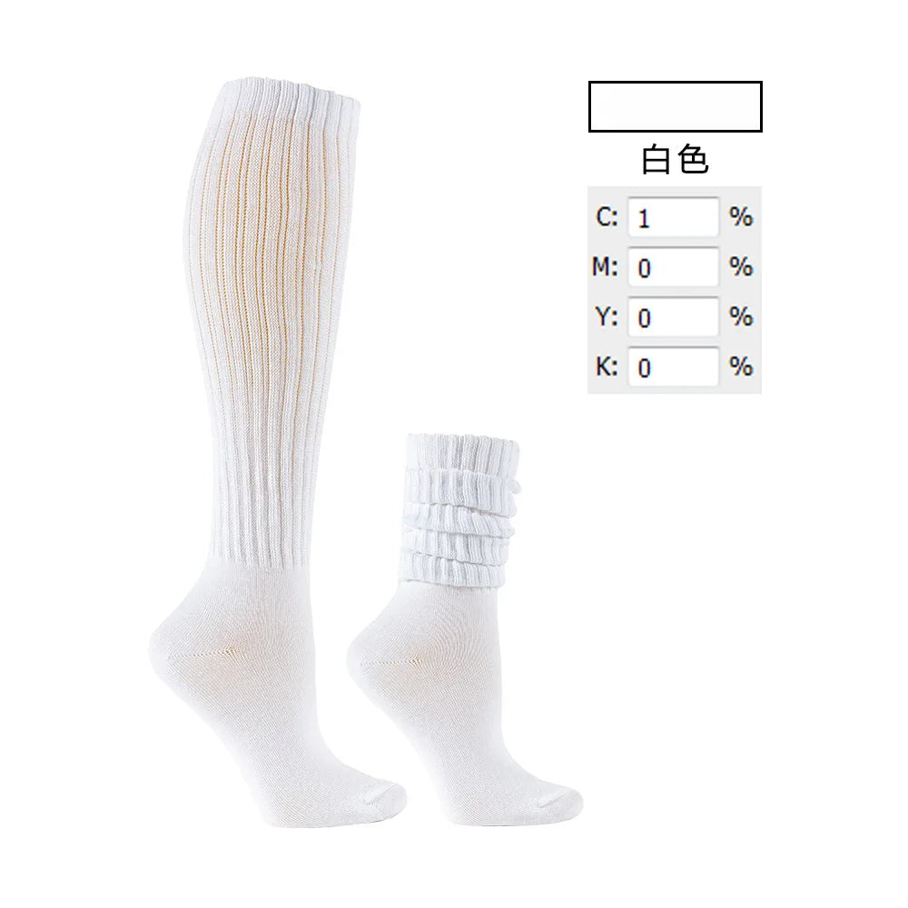 2 Pairs Women’s Slouch Socks – Casual Yoga & Sport Mid Tube Socks