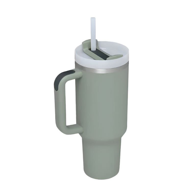 40oz Tumbler with Handle & Straw