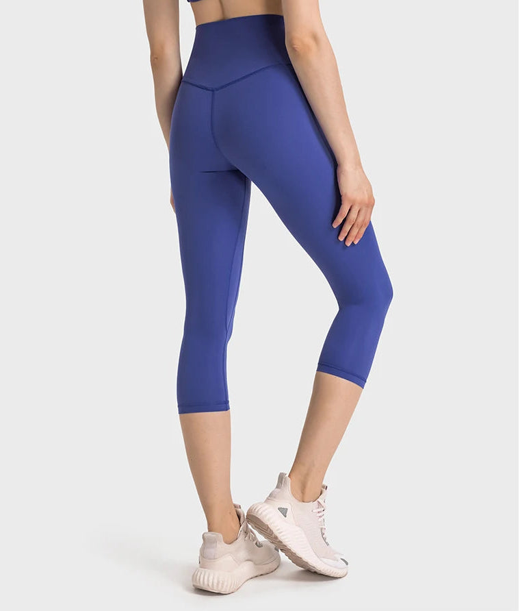 High Waist Buttery Soft Capri Leggings with Hidden Pocket