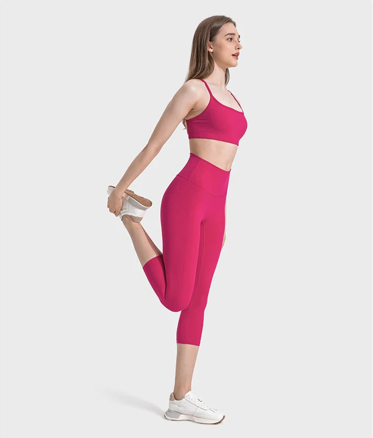 High Waist Buttery Soft Capri Leggings with Hidden Pocket