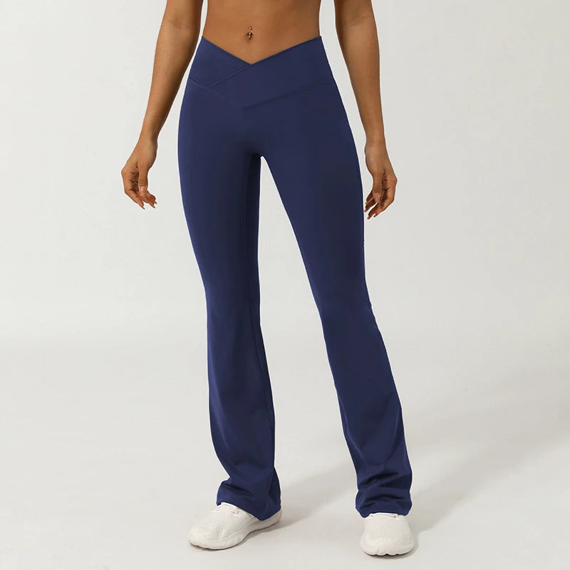 "V-Waisted Crossover Flare Leggings