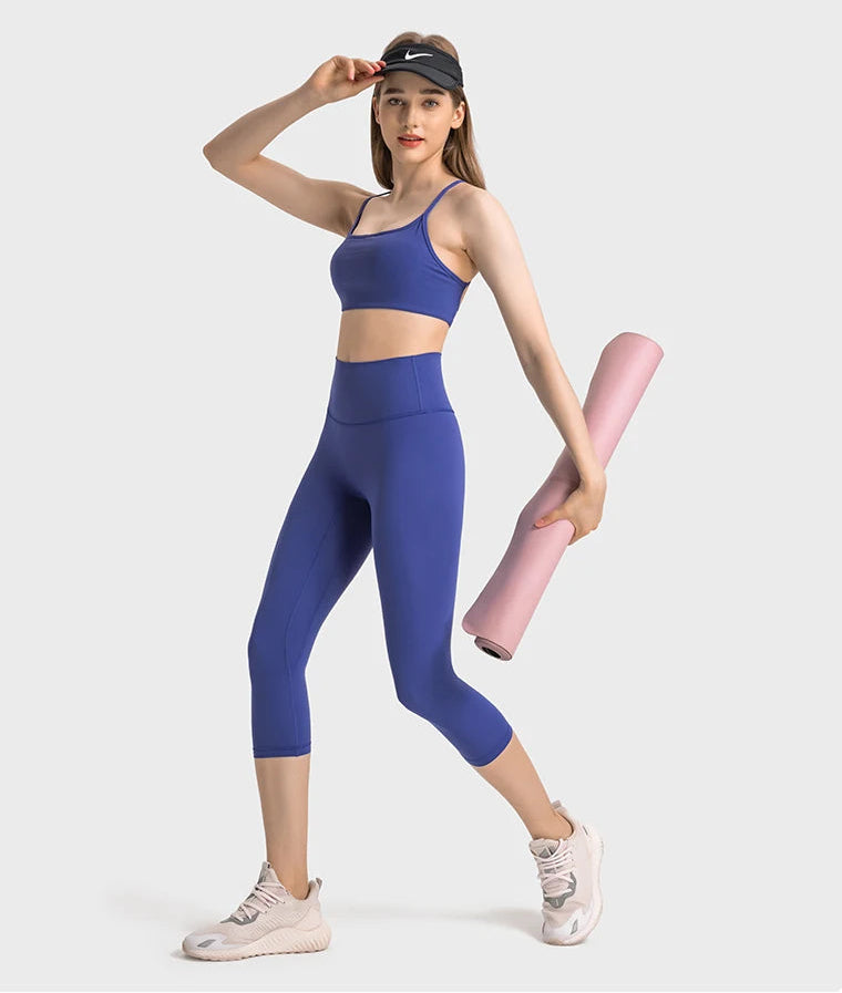 High Waist Buttery Soft Capri Leggings with Hidden Pocket