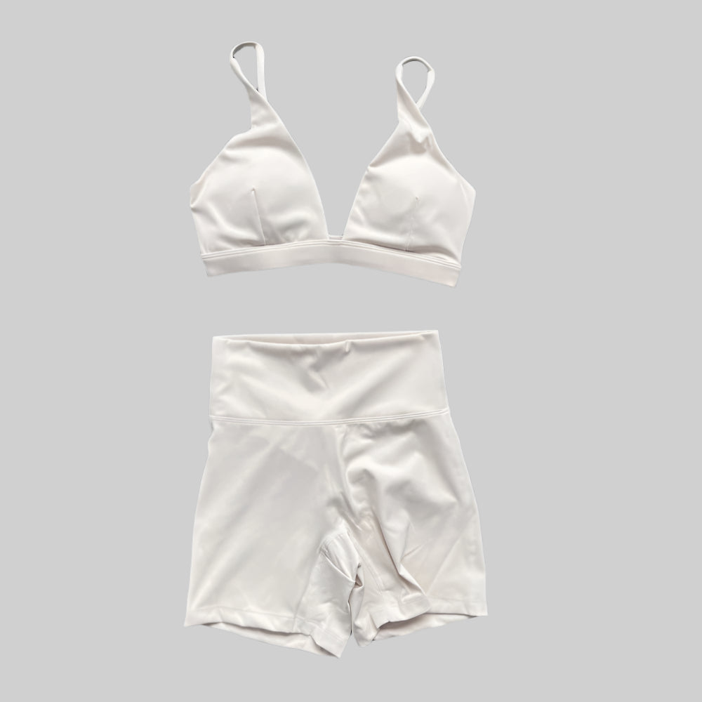 V-Neck Sports Bra & High-Waist Shorts