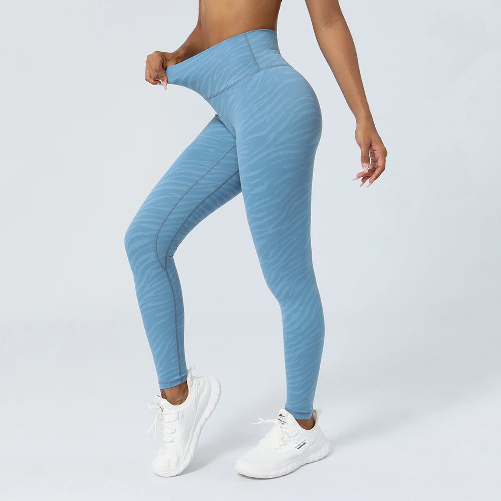 Zebra Stripe Scrunch Butt Leggings