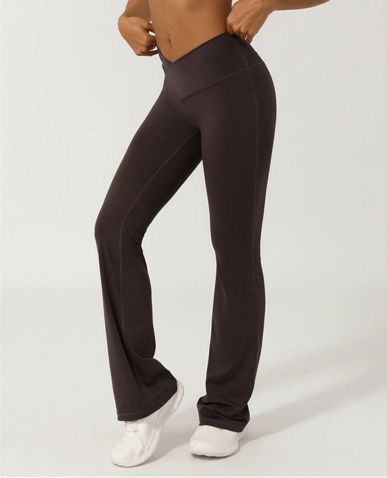 "V-Waisted Crossover Flare Leggings