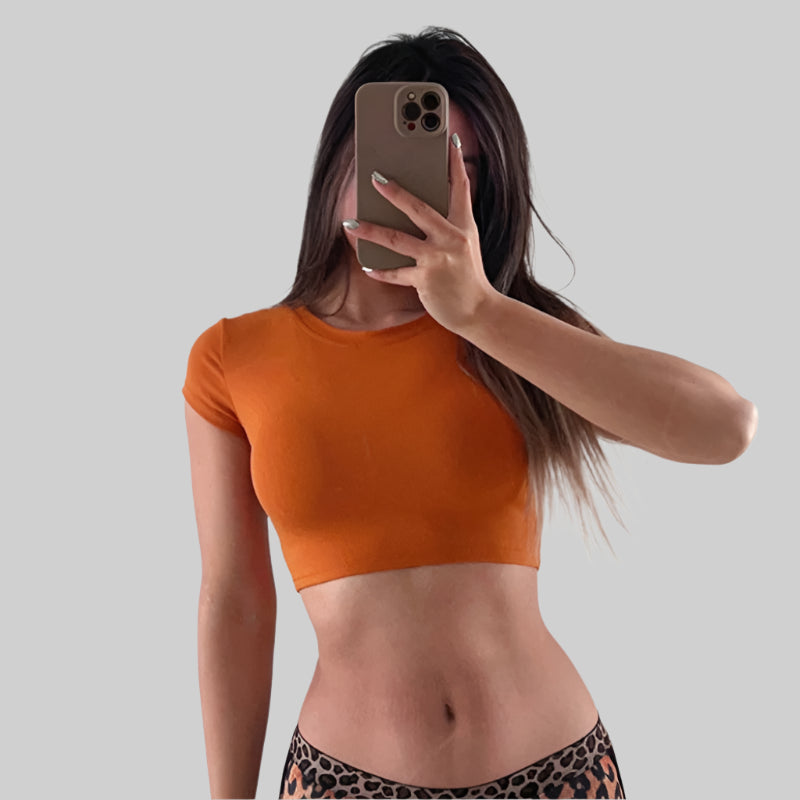 Yoga Shirts Solid Sport Crop Top