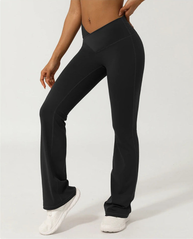 "V-Waisted Crossover Flare Leggings