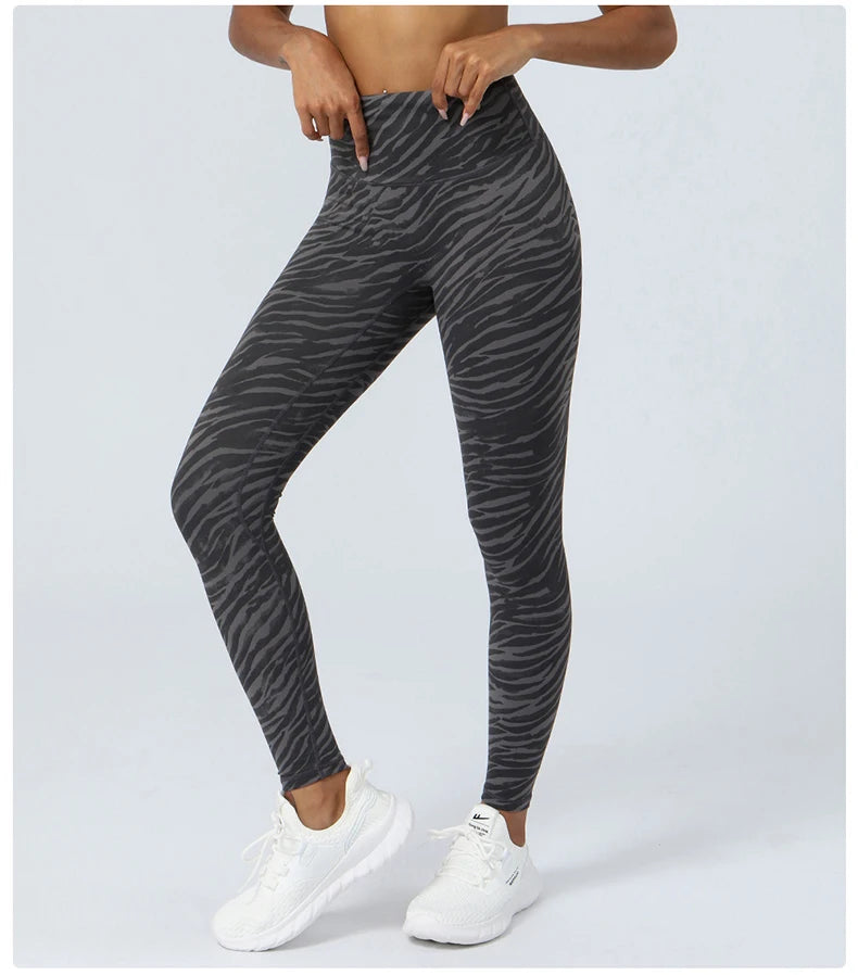 Zebra Stripe Scrunch Butt Leggings