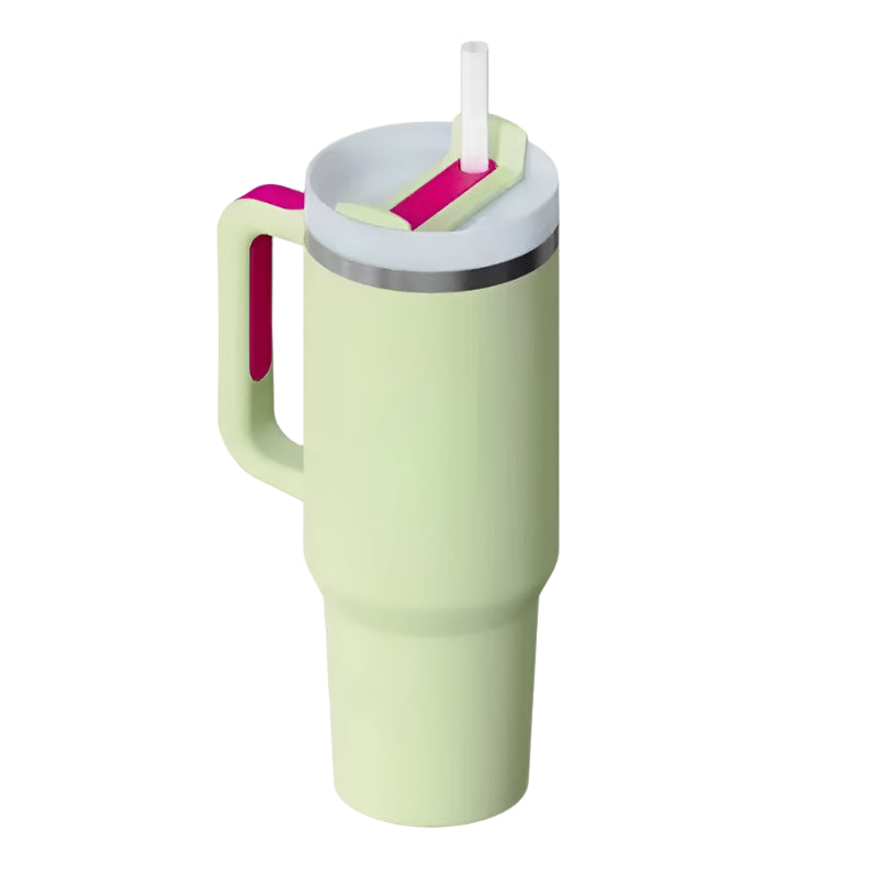 40oz Tumbler with Handle & Straw