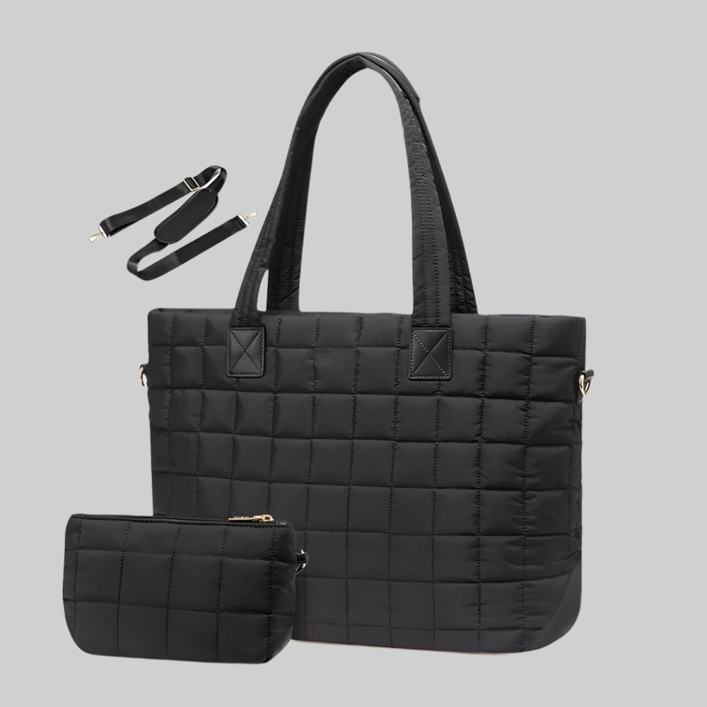 2pcs Women's Solid Color Tote & Shoulder Bag Set