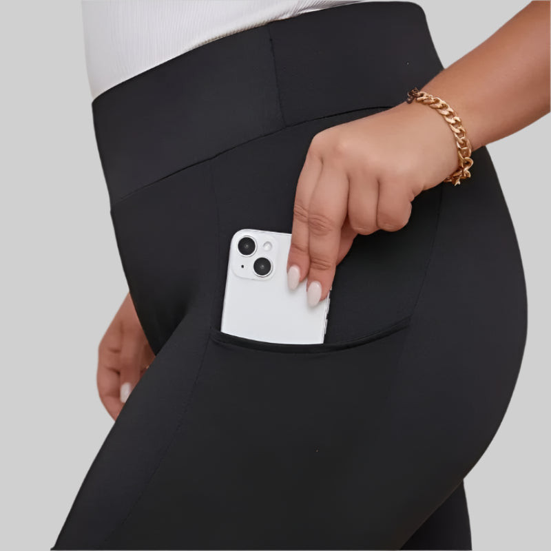 High Waisted Black Pocket