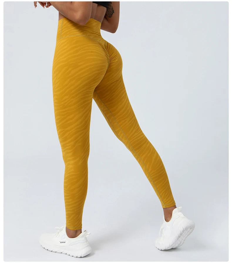 Zebra Stripe Scrunch Butt Leggings