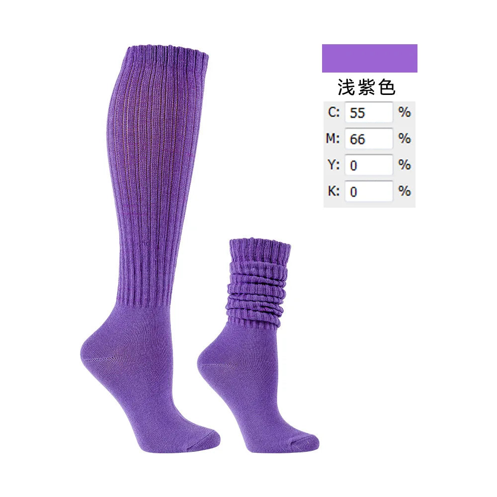 2 Pairs Women’s Slouch Socks – Casual Yoga & Sport Mid Tube Socks