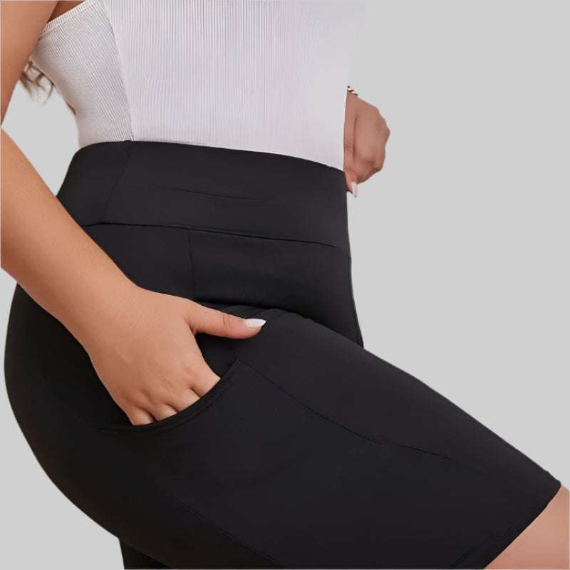 High Waisted Black Pocket