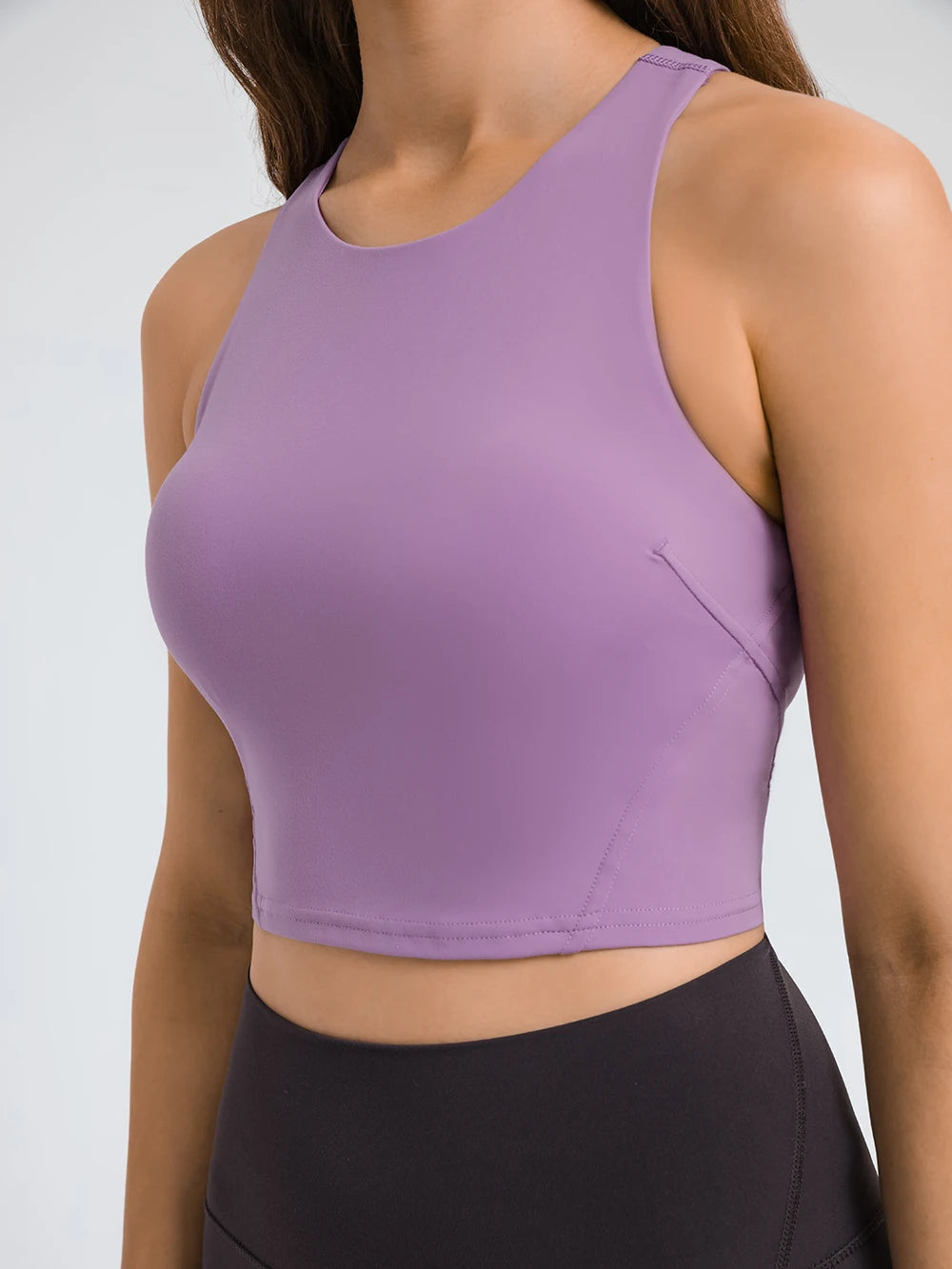 Crop Tank Top Bra High Neck Sport