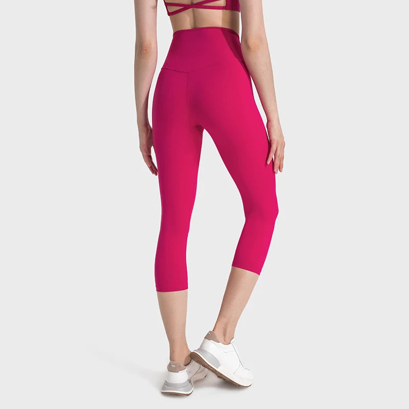High Waist Buttery Soft Capri Leggings with Hidden Pocket