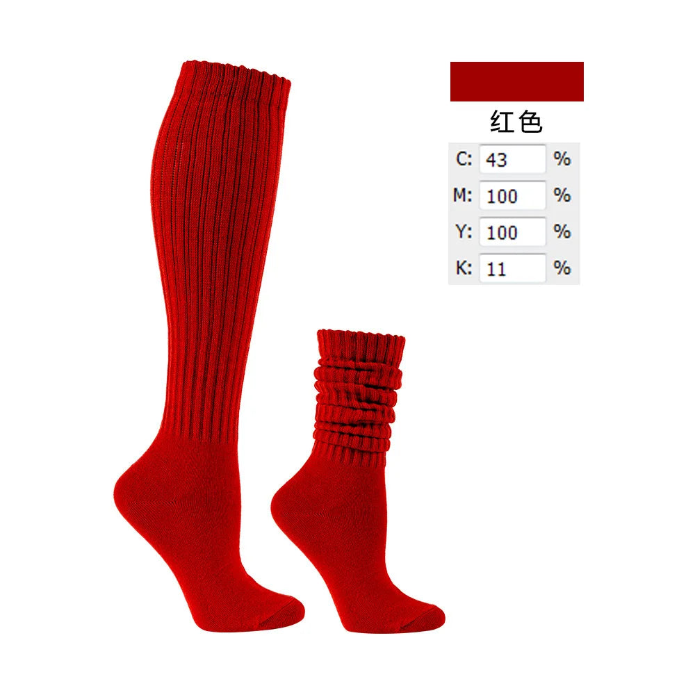 2 Pairs Women’s Slouch Socks – Casual Yoga & Sport Mid Tube Socks