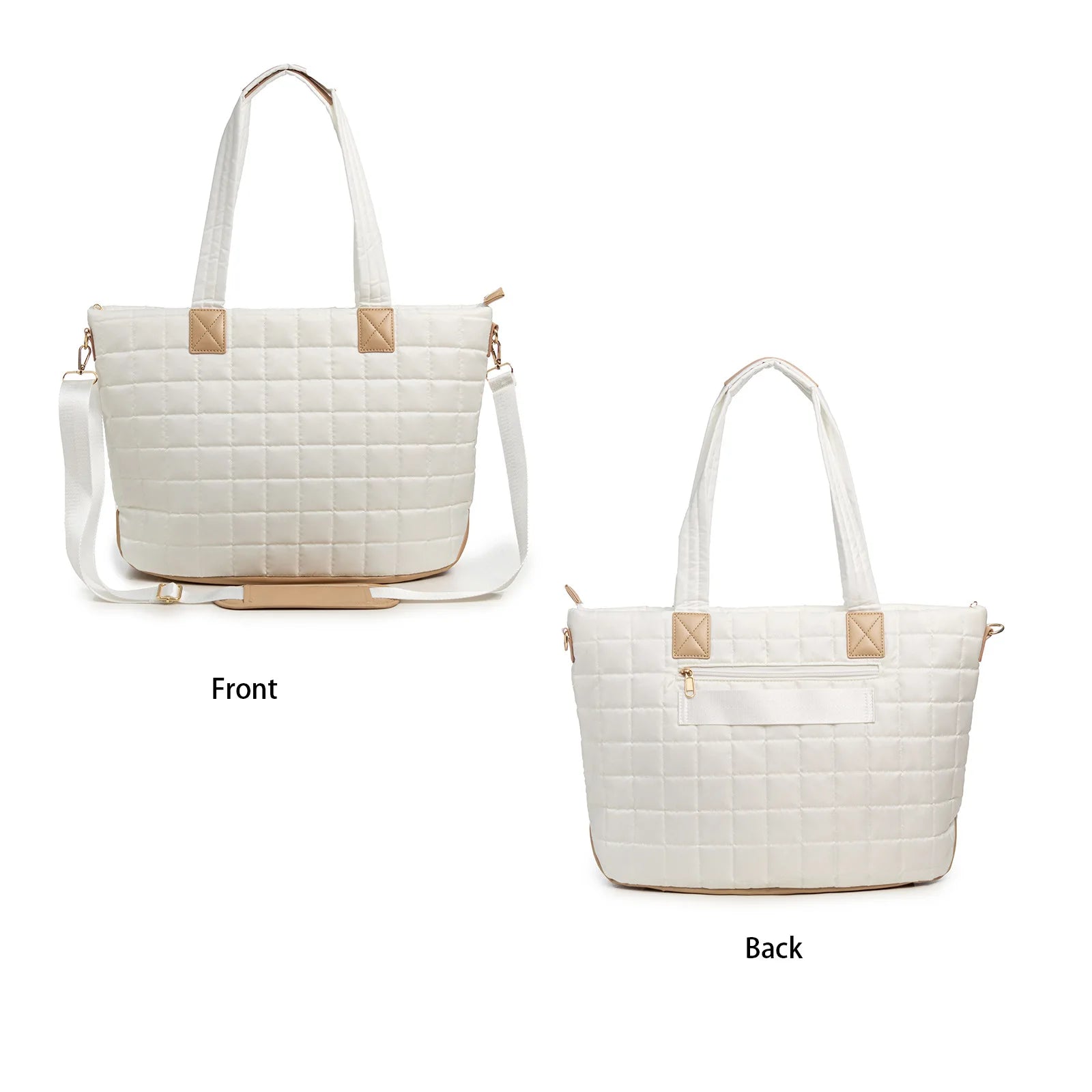 2pcs Women's Solid Color Tote & Shoulder Bag Set