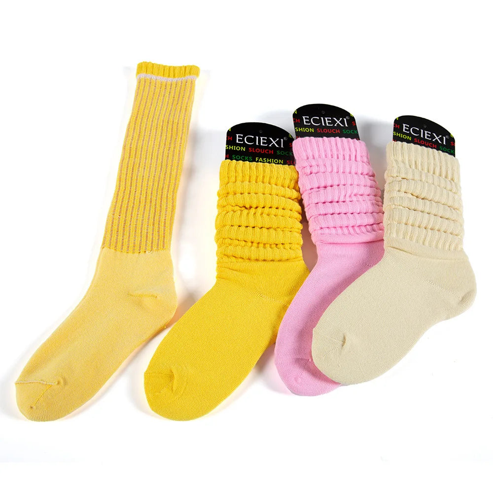 2 Pairs Women’s Slouch Socks – Casual Yoga & Sport Mid Tube Socks