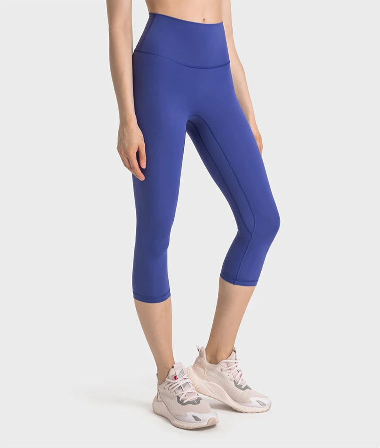 High Waist Buttery Soft Capri Leggings with Hidden Pocket