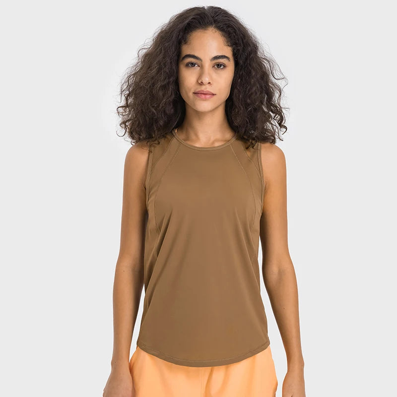 Cut-out Back Mesh Tank Top Quick-Dry Sleeveless Running & Yoga Shirt