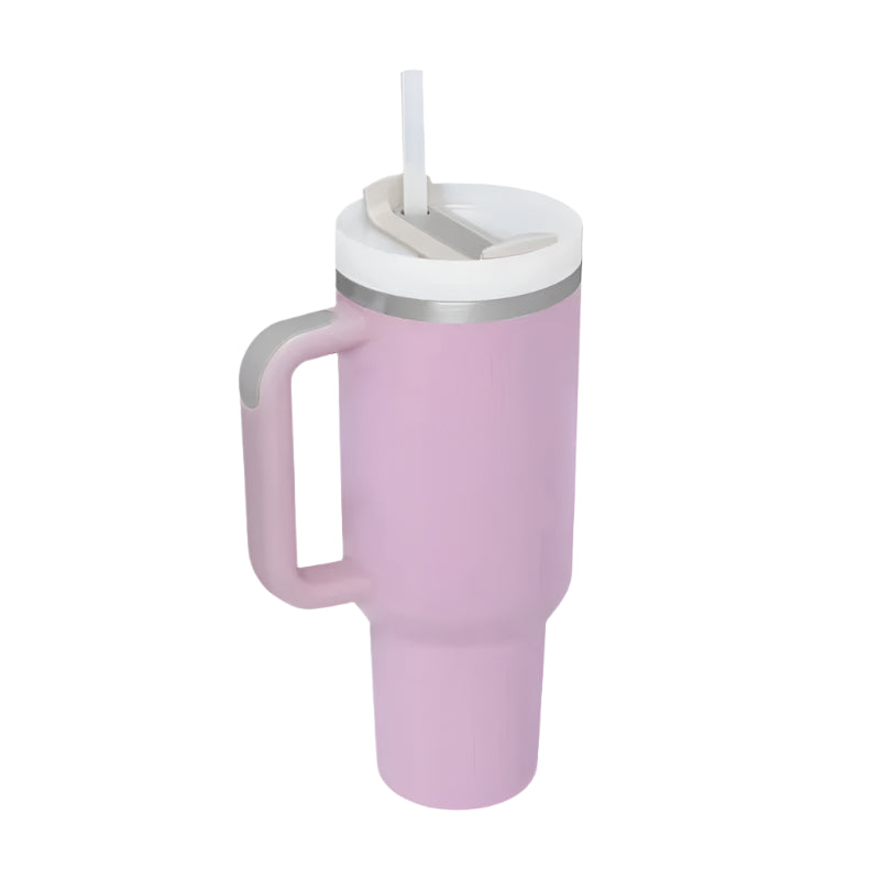 40oz Tumbler with Handle & Straw