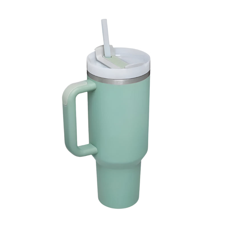 40oz Tumbler with Handle & Straw