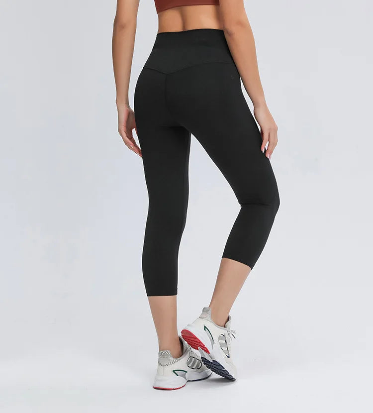 High Waist Buttery Soft Capri Leggings with Hidden Pocket