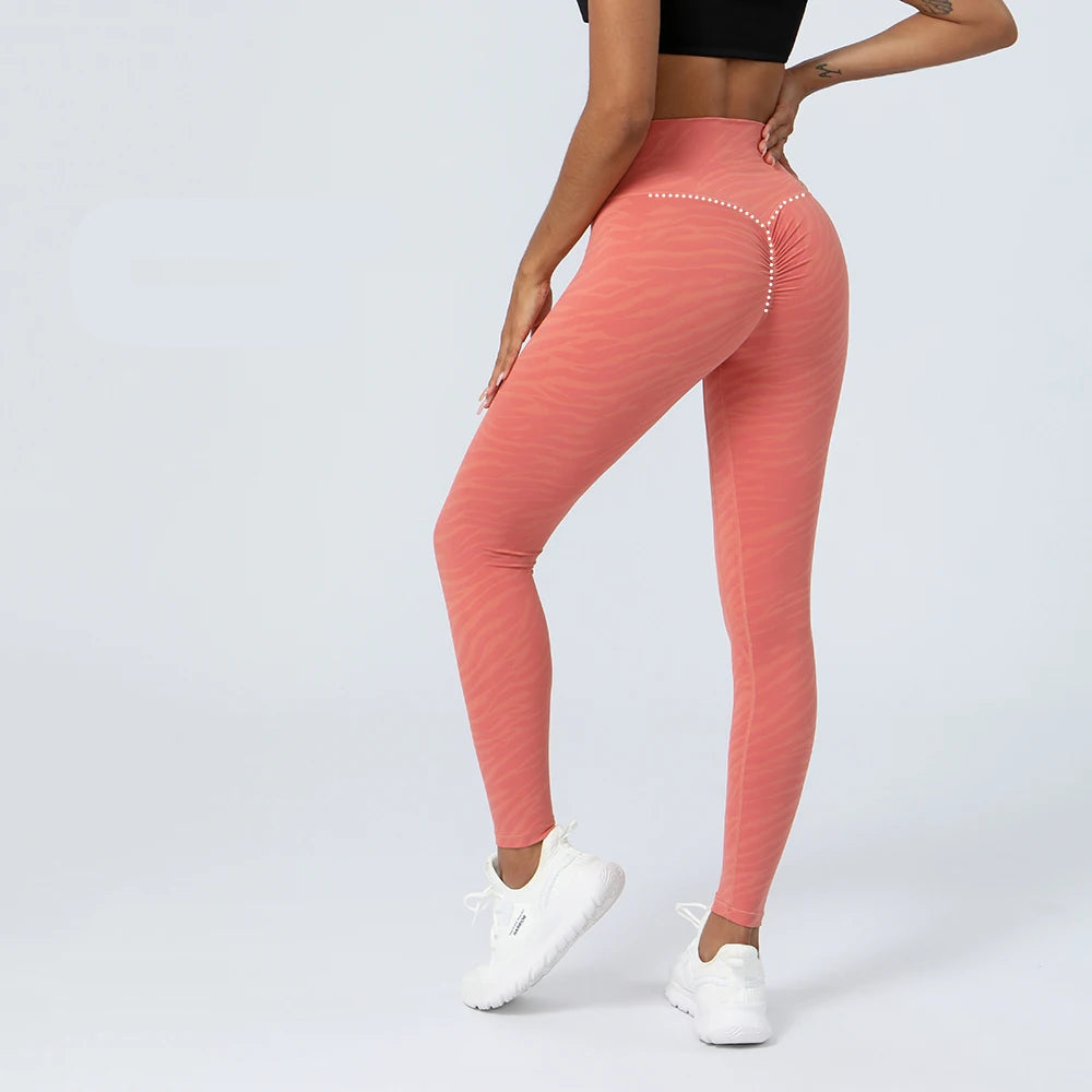 Zebra Stripe Scrunch Butt Leggings