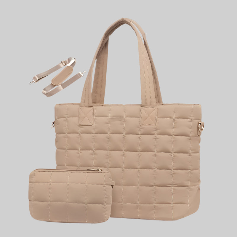 2pcs Women's Solid Color Tote & Shoulder Bag Set