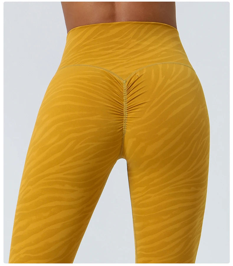 Zebra Stripe Scrunch Butt Leggings