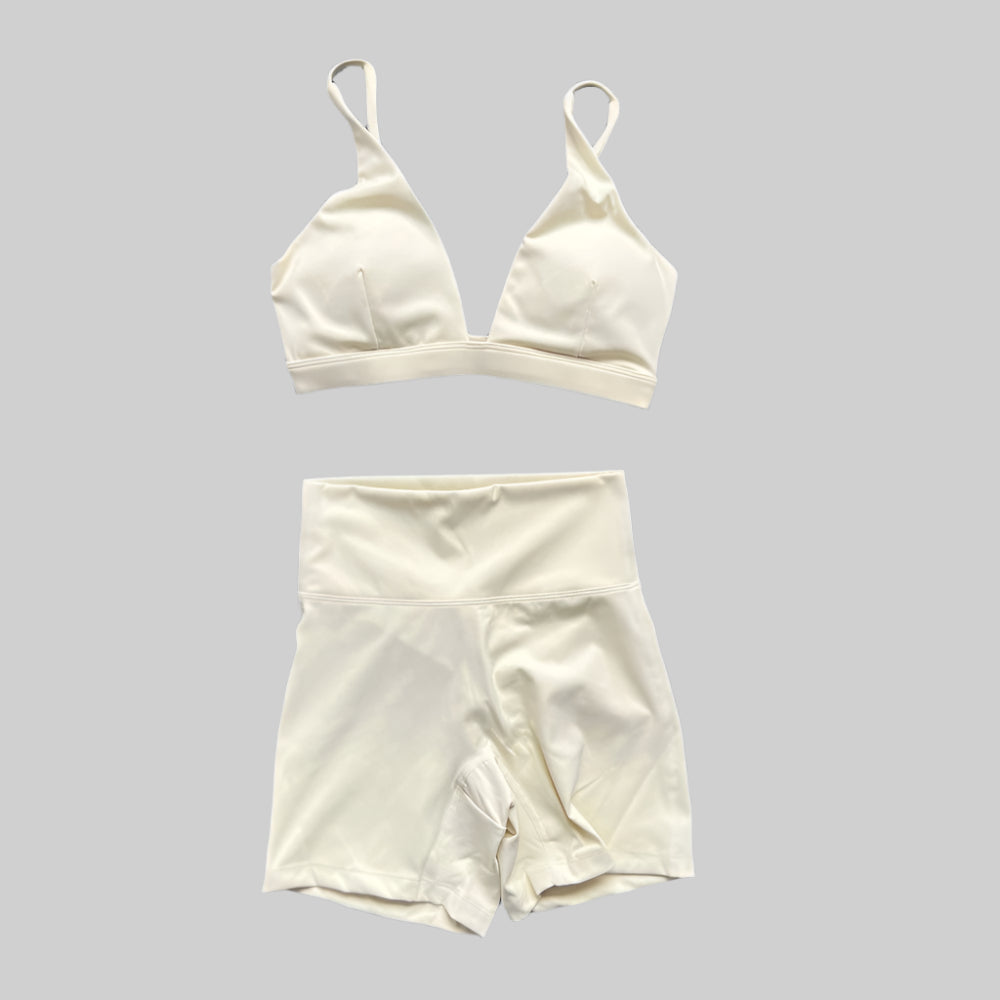 V-Neck Sports Bra & High-Waist Shorts
