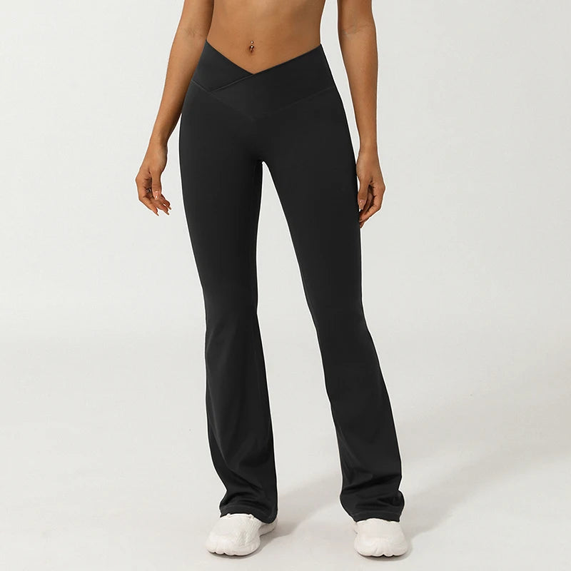 "V-Waisted Crossover Flare Leggings