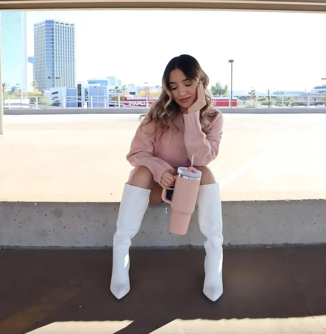 40oz Tumbler with Handle & Straw