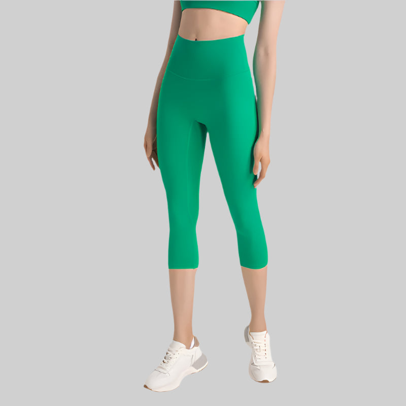 High Waist Buttery Soft Capri Leggings with Hidden Pocket