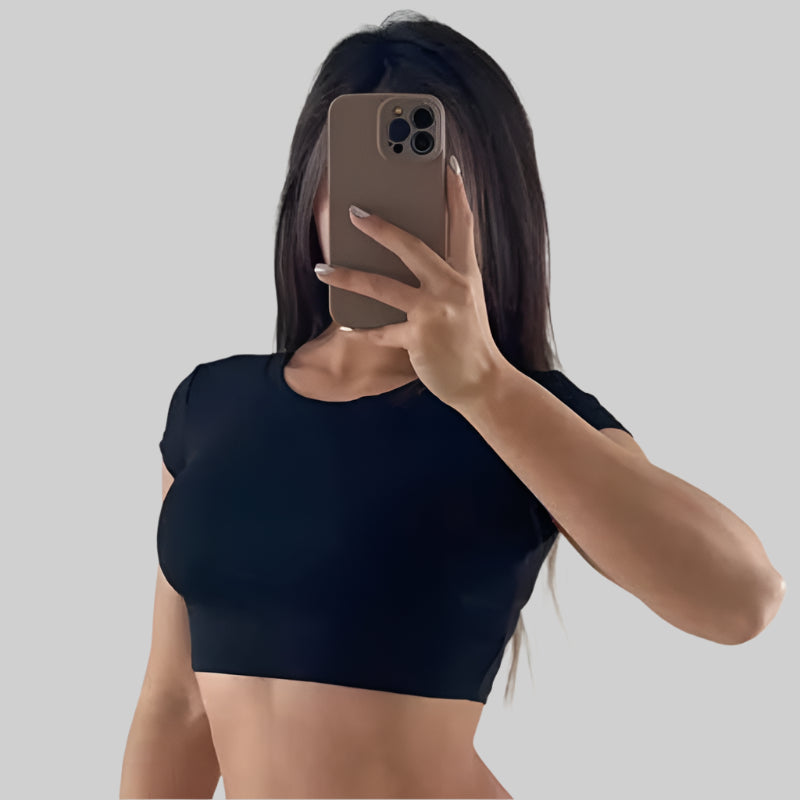 Yoga Shirts Solid Sport Crop Top